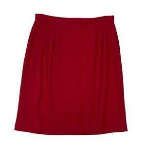 Michele Wool Midi Skirt Womens 18 Vintage Pleated Zipper Back Hi Waist Business